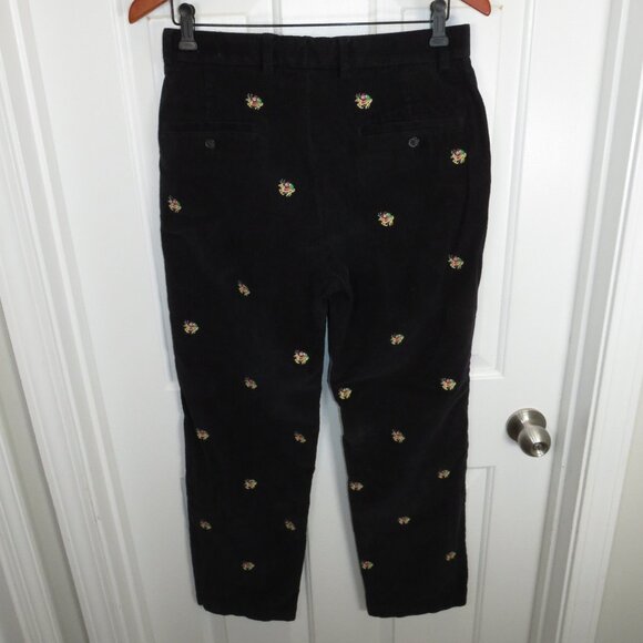 Brooks Brothers Black Corduroy Pants Embroidered Christmas Santa Reindeer 31x30 - Picture 4 of 6